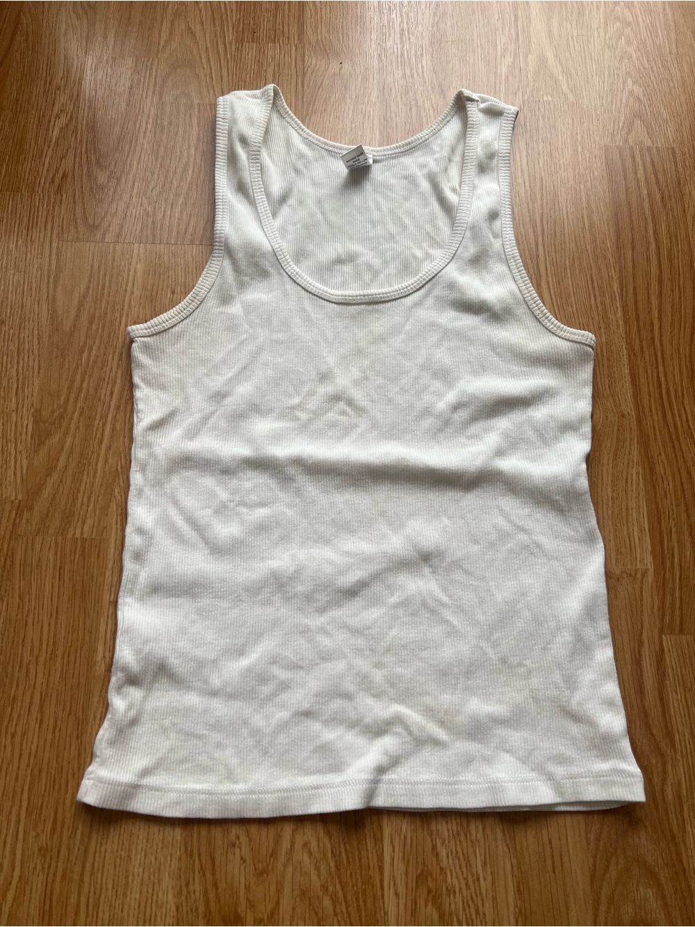 White Ribbed Tank Top - Classic Women’s Scoop Neck